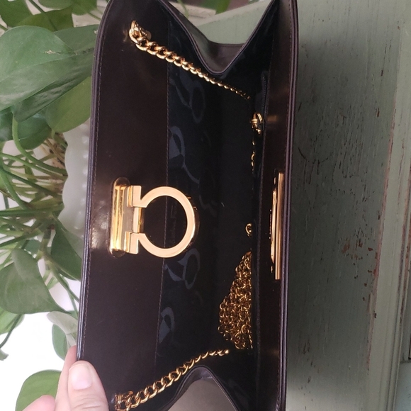 Vintage 90s Salvatore Ferragamo Gancini Clutch Crossbody Bag - Picture 7 of 12